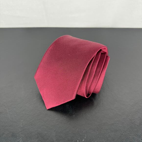Polo Ralph Lauren Vintage Hand Made in Italy Red MaroonTie - Picture 1 of 4